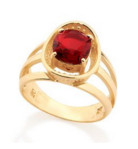 REF 511799 - ANEL ROMMANEL PEDRA VERMELHA